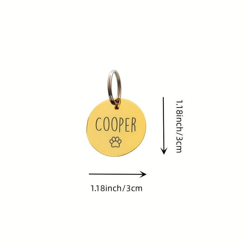 Personalized Dog/Cat Tag Engraved Round Collar Pendant