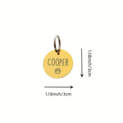 Personalized Dog/Cat Tag Engraved Round Collar Pendant