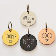 Personalized Dog/Cat Tag Engraved Round Collar Pendant