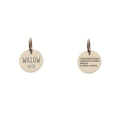 Personalized Dog/Cat Tag Engraved Round Collar Pendant