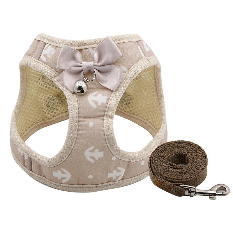 Stylish Dog Harness with Bowtie and Handle