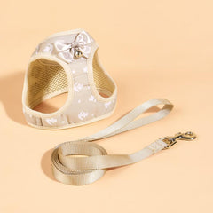Stylish Dog Harness with Bowtie and Handle