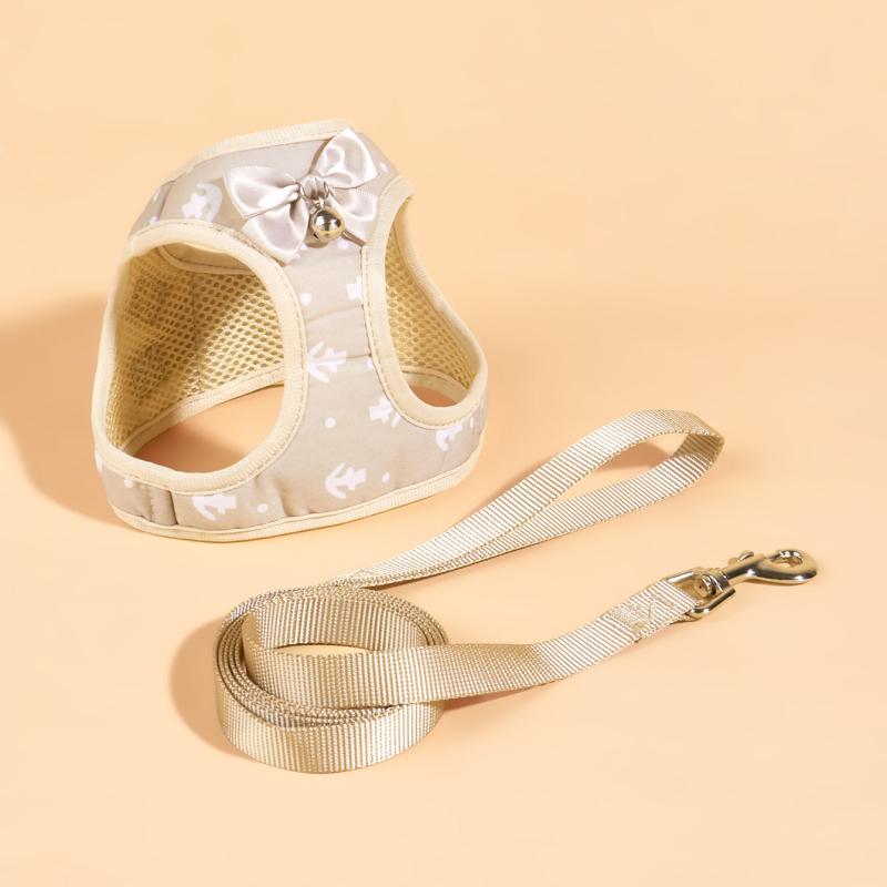 Stylish Dog Harness with Bowtie and Handle