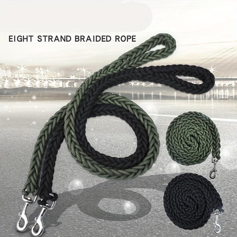 8 Strand Braided Dog Leash & Collar Set - Strong & Durable