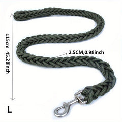 8 Strand Braided Dog Leash & Collar Set - Strong & Durable