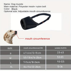 Soft Mesh Pet Muzzle Adjustable Anti Biting Safe Comfortable