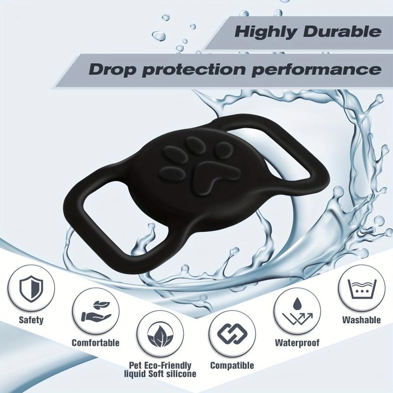 2 Pack Taglory Silicone Dog Collar Holder for Airtag Lightweight and Durable