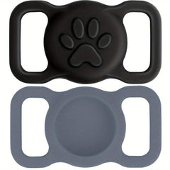 2 Pack Taglory Silicone Dog Collar Holder for Airtag Lightweight and Durable