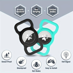 2 Pack Taglory Silicone Dog Collar Holder for Airtag Lightweight and Durable