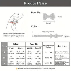 Rose Golden Bowtie Dog Collar Soft & Comfy Adjustable Nylon Collar