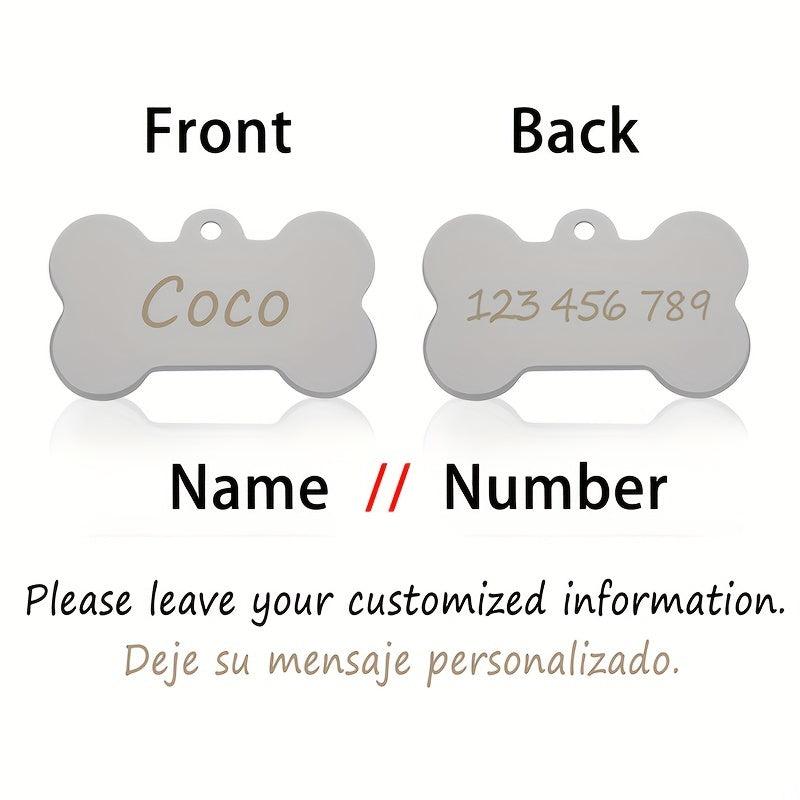 Personalized Bone Shaped Pet ID Tag - Engraved Dog Tag