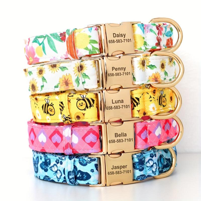 Stylish Floral Printed Collar for Dogs - Fits Small Medium & Large