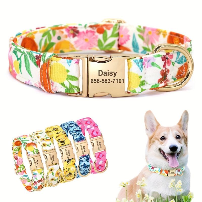 Stylish Floral Printed Collar for Dogs - Fits Small Medium & Large
