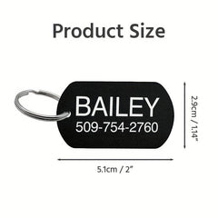 Custom Engraved Dog Tag Slide On Pet ID Tag