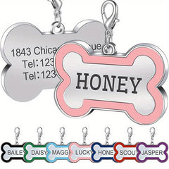 Engraved Bone Shape Pet Tags - Custom Collar Pendant