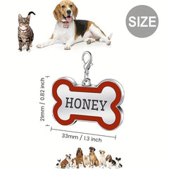 Engraved Bone Shape Pet Tags - Custom Collar Pendant