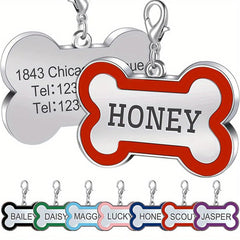 Engraved Bone Shape Pet Tags - Custom Collar Pendant