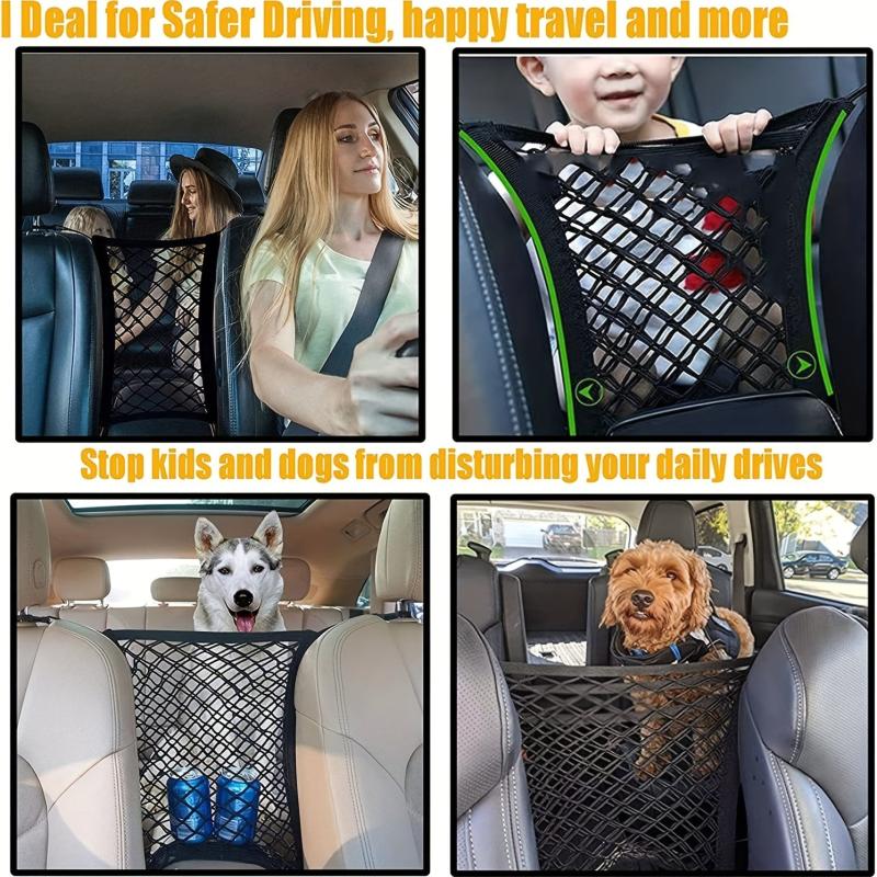 Dog Car Net Barrier Auto Safety Mesh Organizer Bag