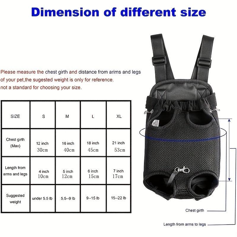 Breathable Pet Backpack for Dogs and Cats - Outdoor Four Legged Carrier