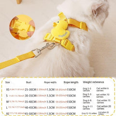 Breathable Small Dog Harness Vest Yellow Duck Adjustable Cat Vehicle Harness