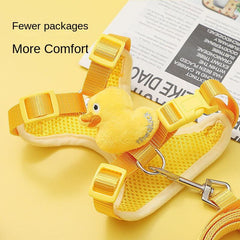 Breathable Small Dog Harness Vest Yellow Duck Adjustable Cat Vehicle Harness