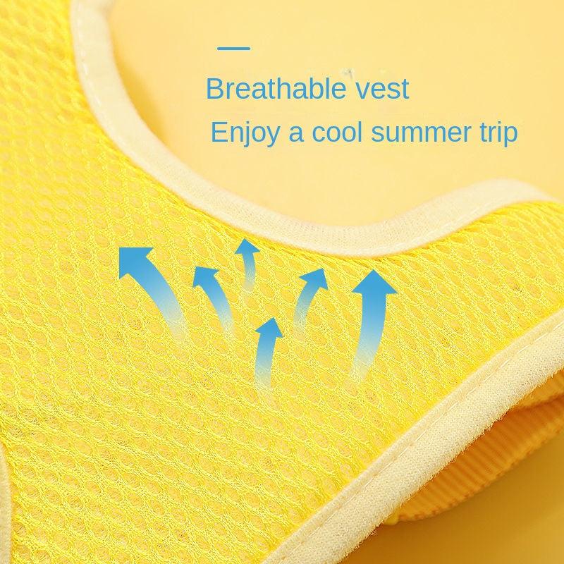 Breathable Small Dog Harness Vest Yellow Duck Adjustable Cat Vehicle Harness