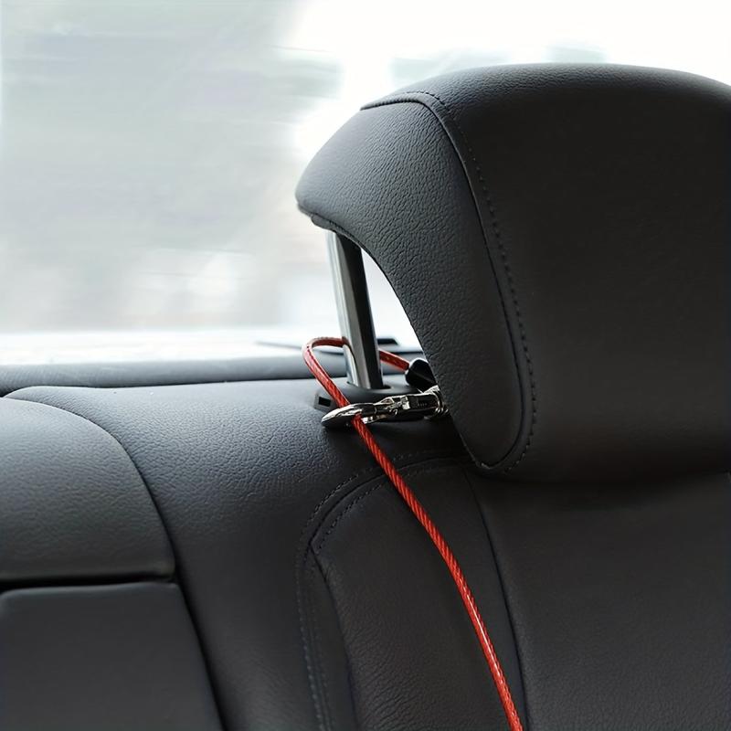 Dog Seat Belt Harness For Car 2pcs Coated Wire Leash Safety Restraint