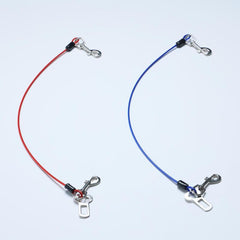 Dog Seat Belt Harness For Car 2pcs Coated Wire Leash Safety Restraint