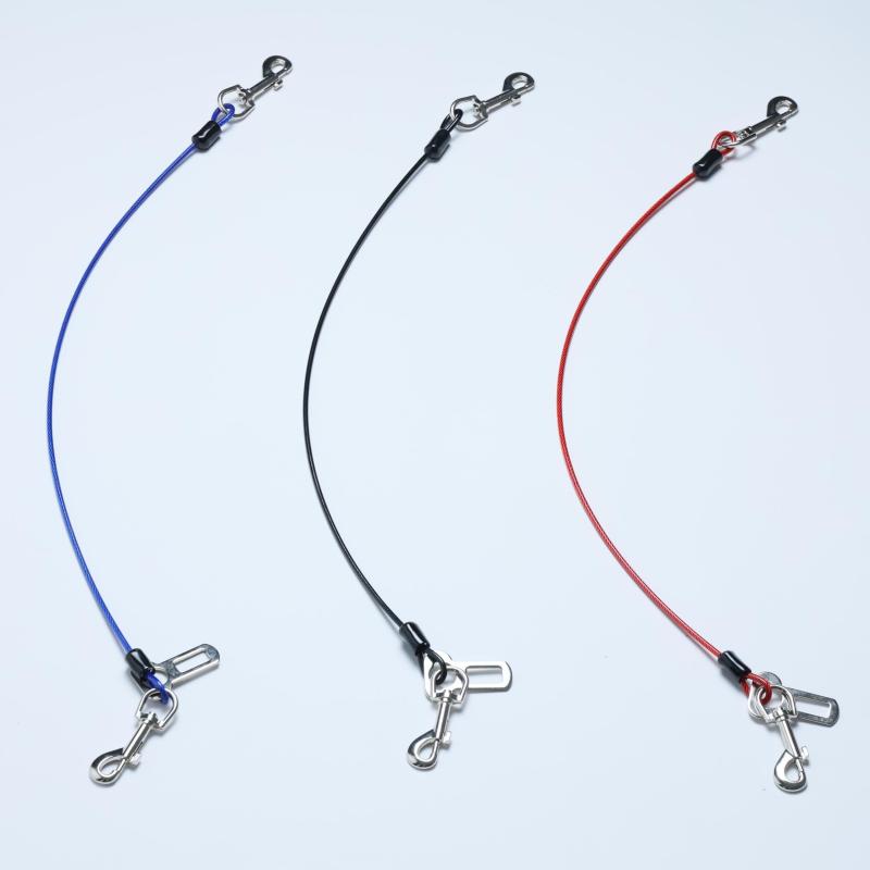 Dog Seat Belt Harness For Car 2pcs Coated Wire Leash Safety Restraint