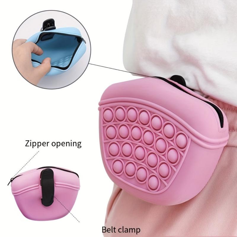 Portable Silicone Dog Treat Pouch with Waist Strap