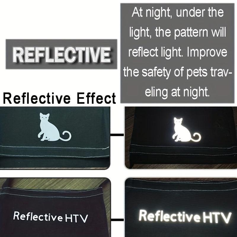 Personalized Reflective Paw Pattern Dog Harness Leather Label