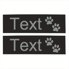 Personalized Reflective Paw Pattern Dog Harness Leather Label