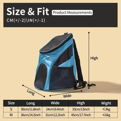 Pet Backpack Breathable Shoulder Dog Bag Foldable Dog Travel Backpack