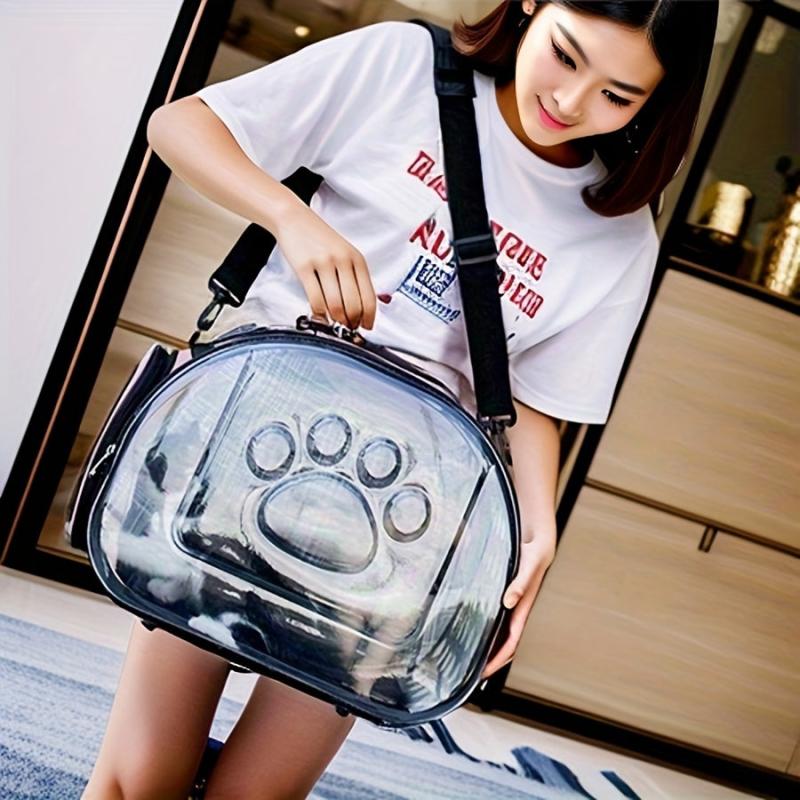 Cat Backpack Transparent Foldable Pet Going Out Bag Portable