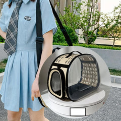 Cat Backpack Transparent Foldable Pet Going Out Bag Portable