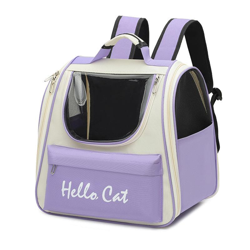 Pet Portable Backpack Pet Shoulder Bag Outdoor Travel Transparent Bag
