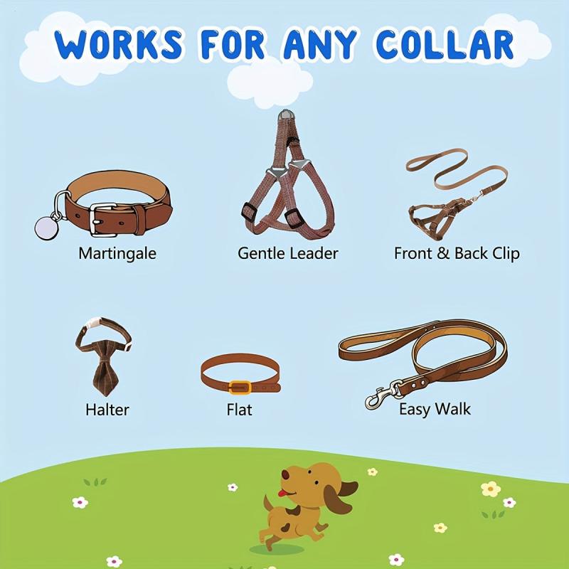 Reflective Dog Safety Collar Clips with Double Ended Clasp