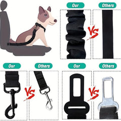 Dog Safety Belt Retractable Car Safety Belt Adjustable Pet Safety Belt