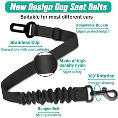 Dog Safety Belt Retractable Car Safety Belt Adjustable Pet Safety Belt