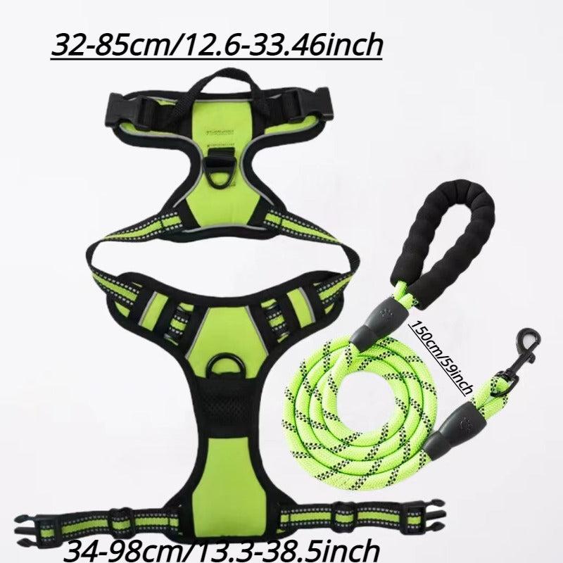 Adjustable Reflective Dog Harness with Traction Rope