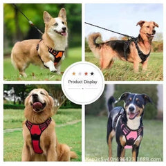 Adjustable Reflective Dog Harness with Traction Rope