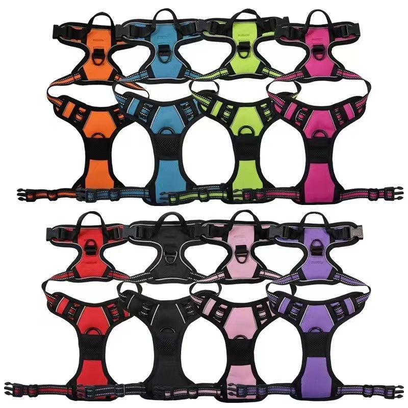 Adjustable Reflective Dog Harness with Traction Rope