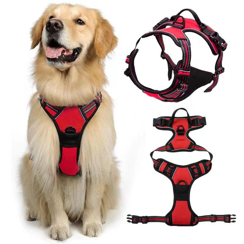 Adjustable Reflective Dog Harness with Traction Rope
