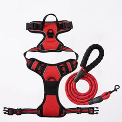 Adjustable Reflective Dog Harness with Traction Rope