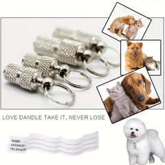 Pet Collar Tube with Storage Pendant & Address Label