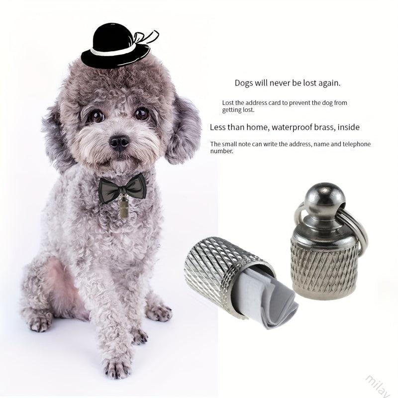 Pet Collar Tube with Storage Pendant & Address Label