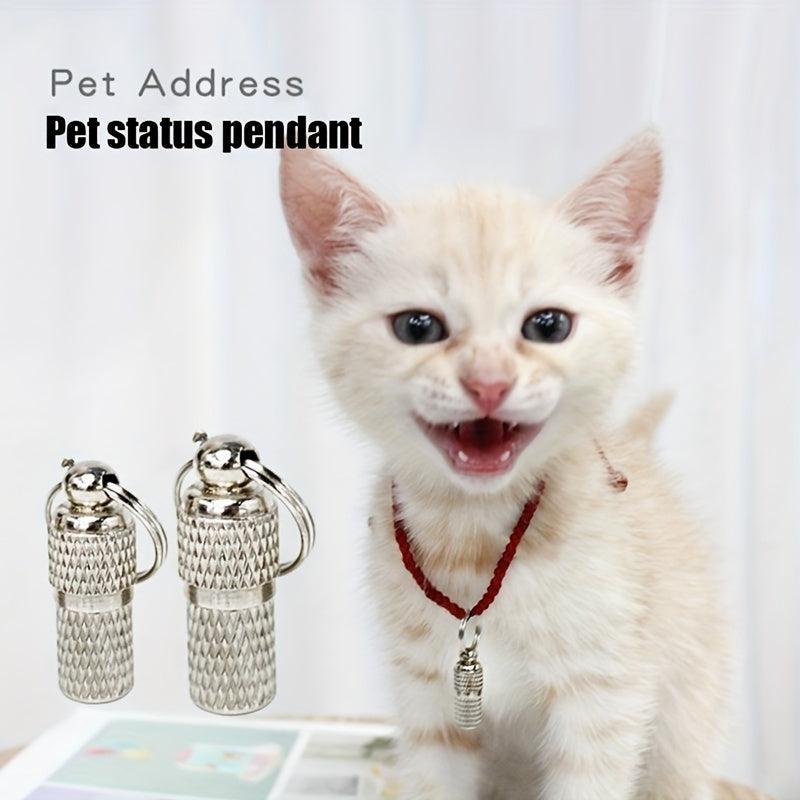 Pet Collar Tube with Storage Pendant & Address Label