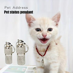 Pet Collar Tube with Storage Pendant & Address Label