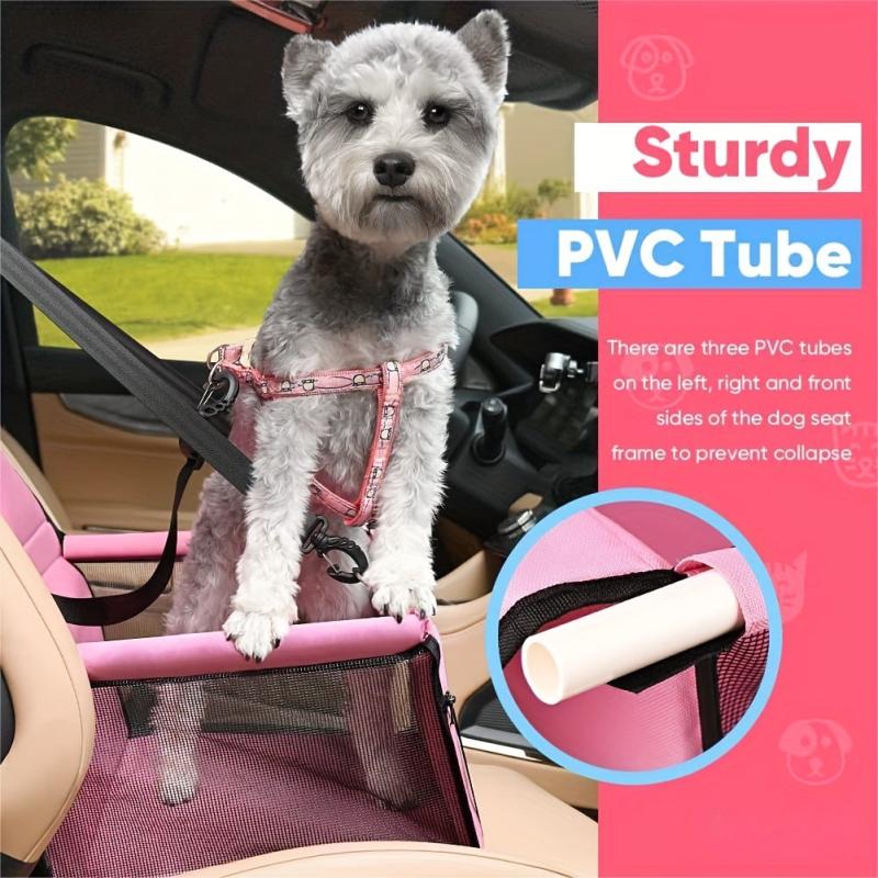 Pet Car Booster Seat For Dog Cat Portable And Breathable Bag With Seat Belt