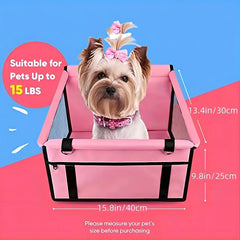 Pet Car Booster Seat For Dog Cat Portable And Breathable Bag With Seat Belt